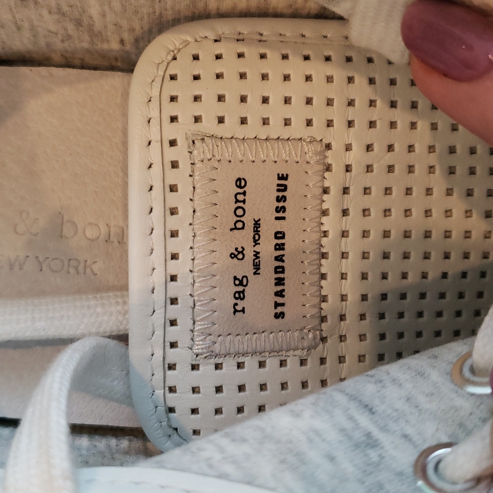 Rag & Bone Standard Issue white leather perforated sneakers lace up size 36.5, 6 - Picture 7 of 9
